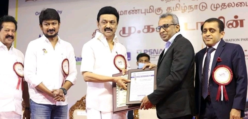 Dr Aravindan Selvaraj Conferred with the Prestigious M Vishvesvaraya Award
